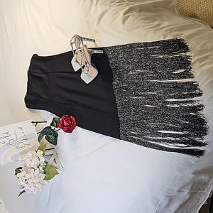 Crystal Sky Black Wedding Prom Party Sleeveless Luxury Dress, M